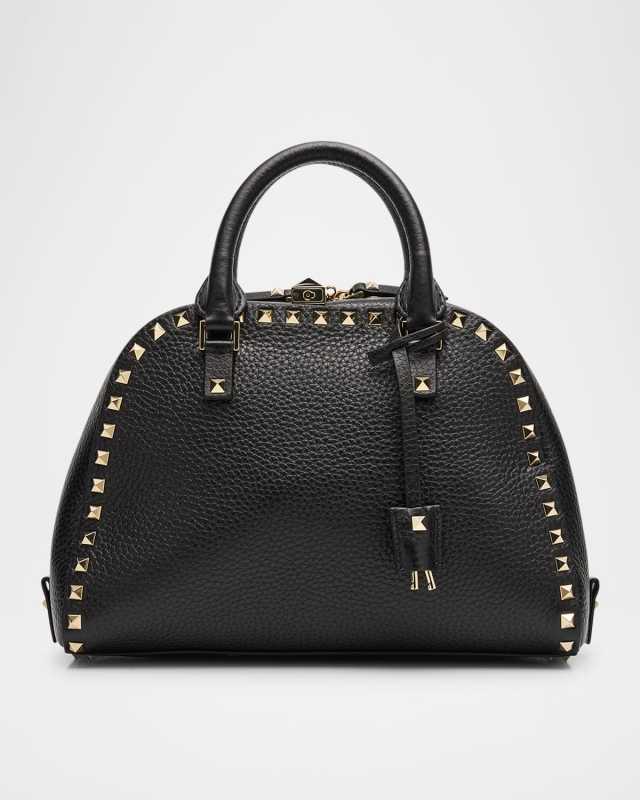 Rockstud Leather Top-Handle Bag